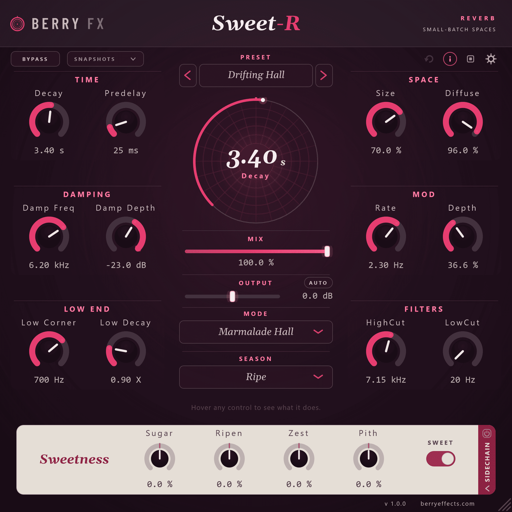 Sweet-R, Reverb